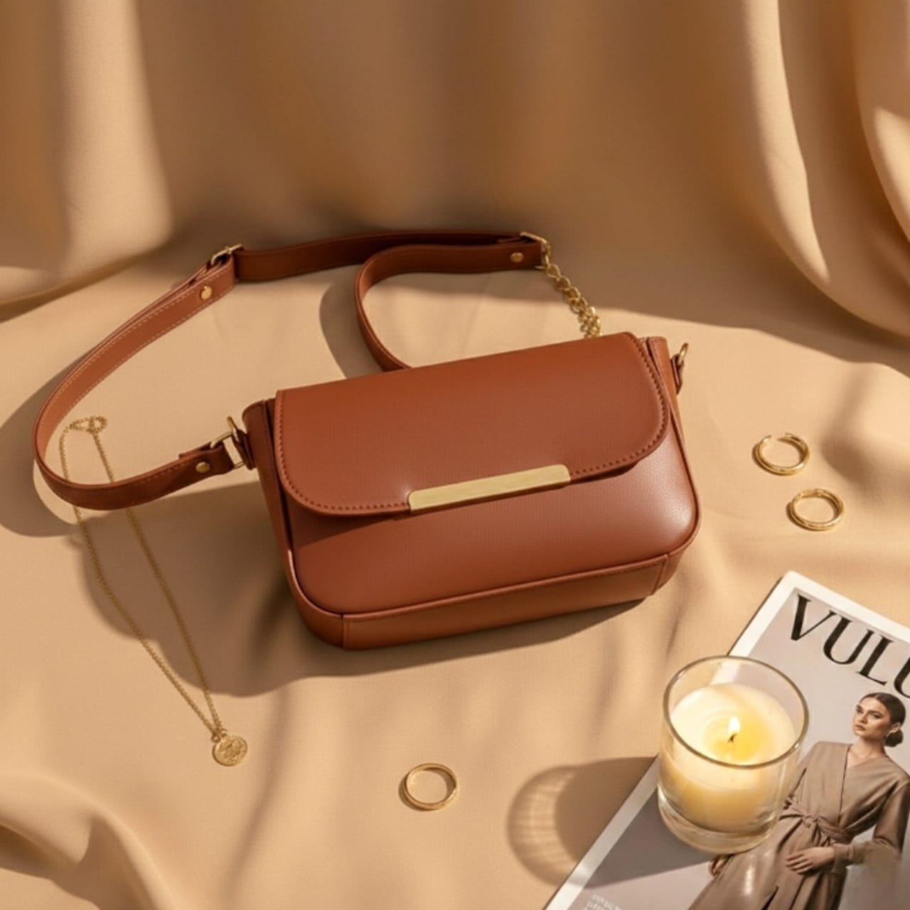 WhatsApp Image 2026-03-03 at 12.52.15 PM (1) Flap Bag Brown - Image 1